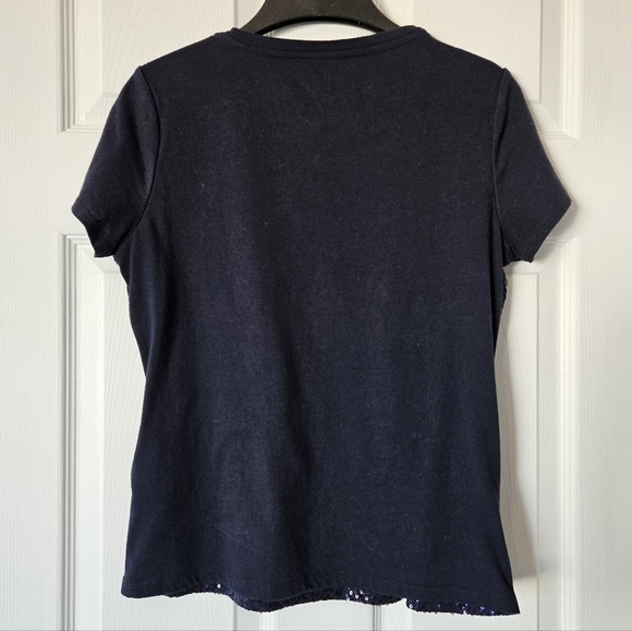 Tommy Hilfiger S sequin front tee jersey back midnight blue - Picture 4 of 9